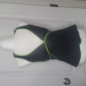Magicsuit Black & Green Halter Tankini Top Size 12